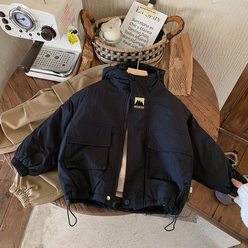 Boys' Water-Resistant Windbreaker Jacket | Stylish Hooded Design for Active Kids