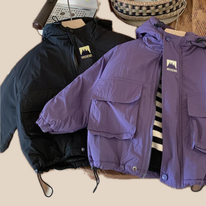 Boys' Water-Resistant Windbreaker Jacket | Stylish Hooded Design for Active Kids