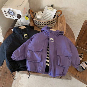 Boys' Water-Resistant Windbreaker Jacket | Stylish Hooded Design for Active Kids