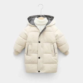 Kids' Long Down Jacket | Thickened Cotton-Padded Warmth