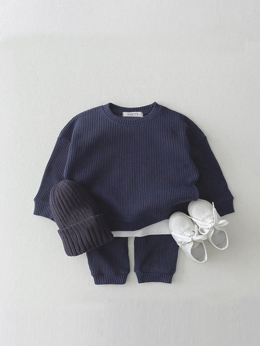 Kids’ Waffle Pajama Set | Soft Cotton Long Sleeve Top and Pants