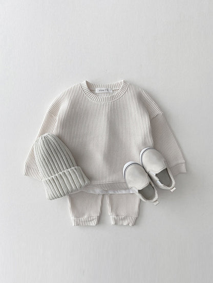 Kids’ Waffle Pajama Set | Soft Cotton Long Sleeve Top and Pants