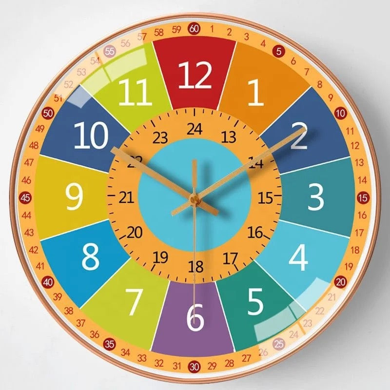 Kids Wall Clock for Learning | Colorful Design for Independent Time Telling