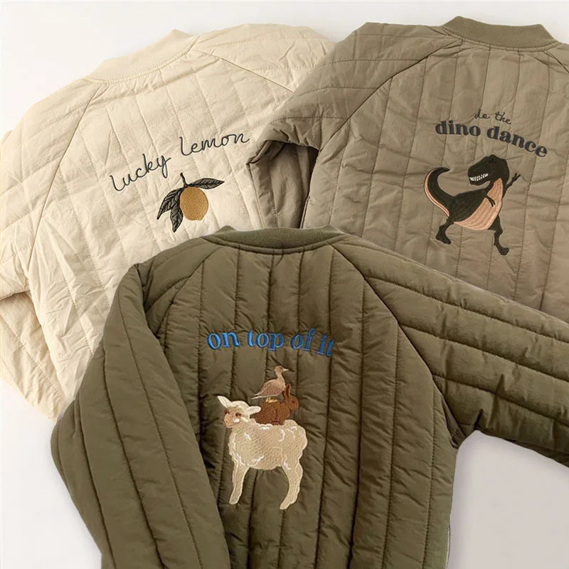 Kids Winter Jacket | Cozy Cotton, Cute Embroidery