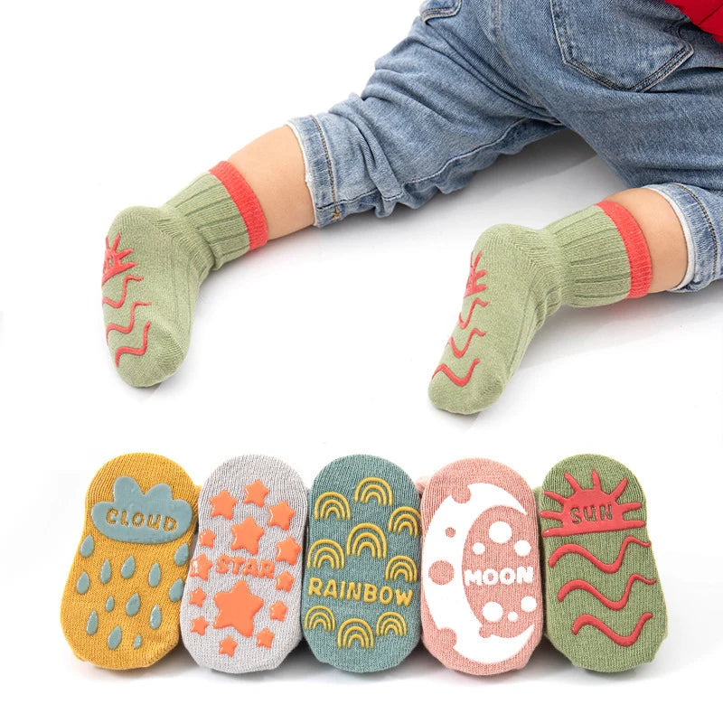 Kids' Non-Slip Socks | Breathable Cotton with Non-Skid Sole
