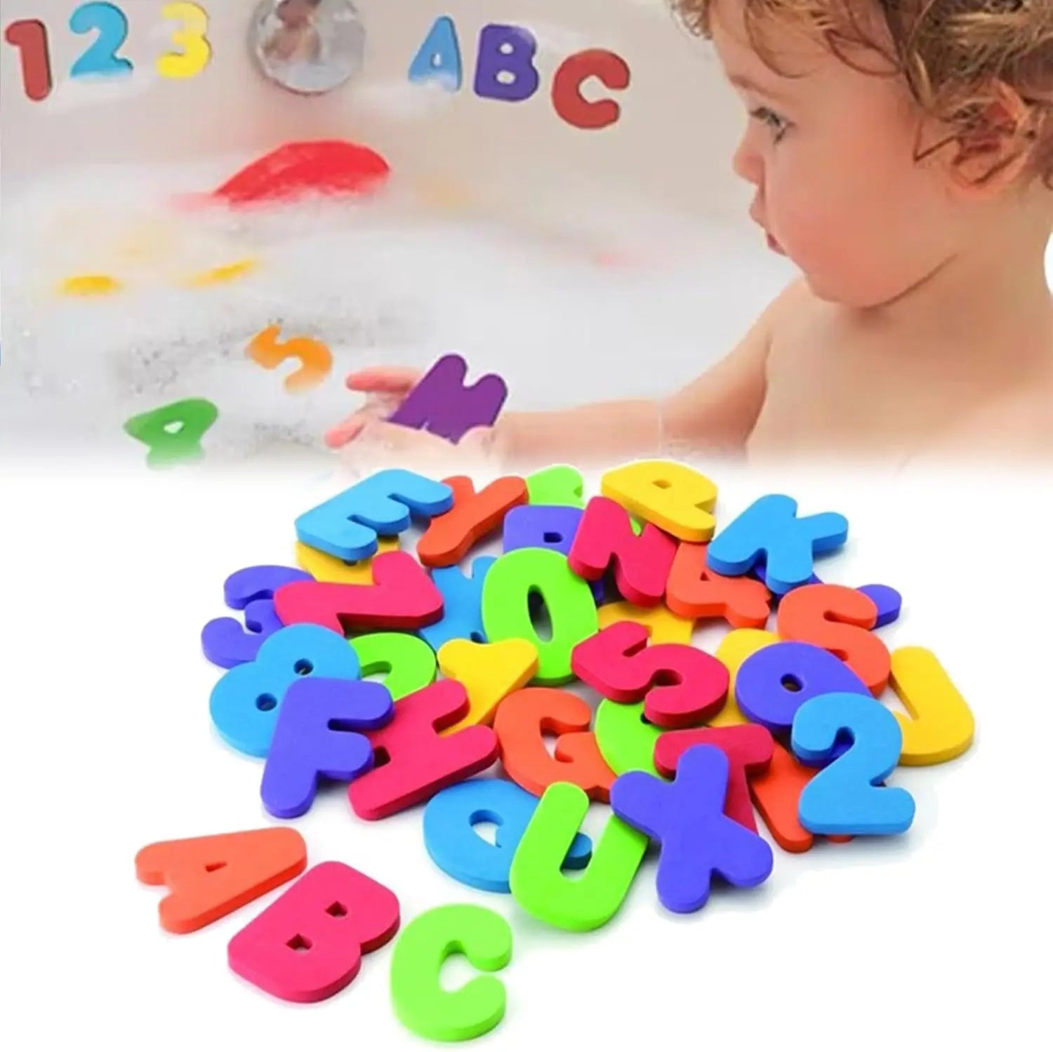 Kids Bath Learning Letters | Colorful EVA Set with Numbers