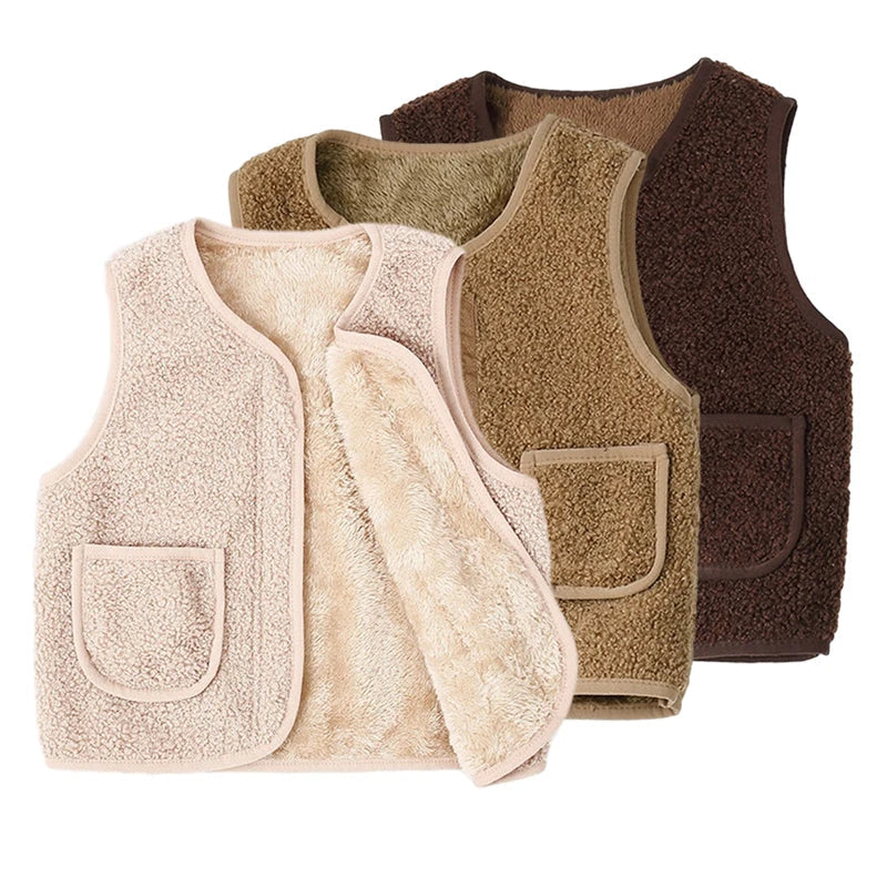 Kids' Warm Winter Vest | Cozy Polyester Lambswool Design