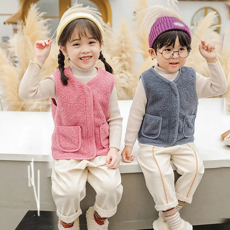 Kids' Warm Winter Vest | Cozy Polyester Lambswool Design