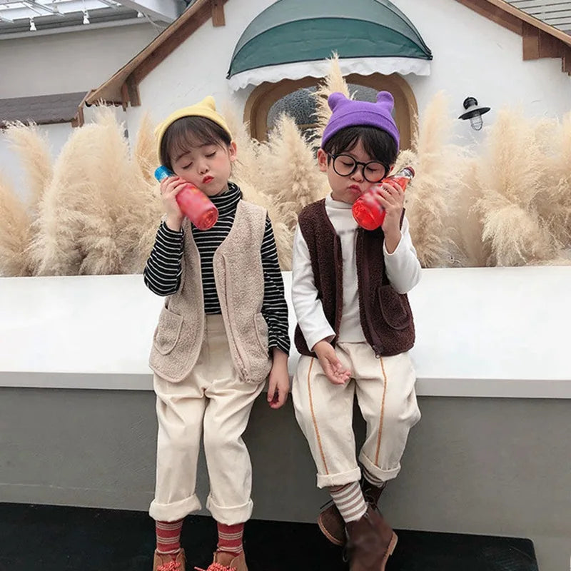 Kids' Warm Winter Vest | Cozy Polyester Lambswool Design