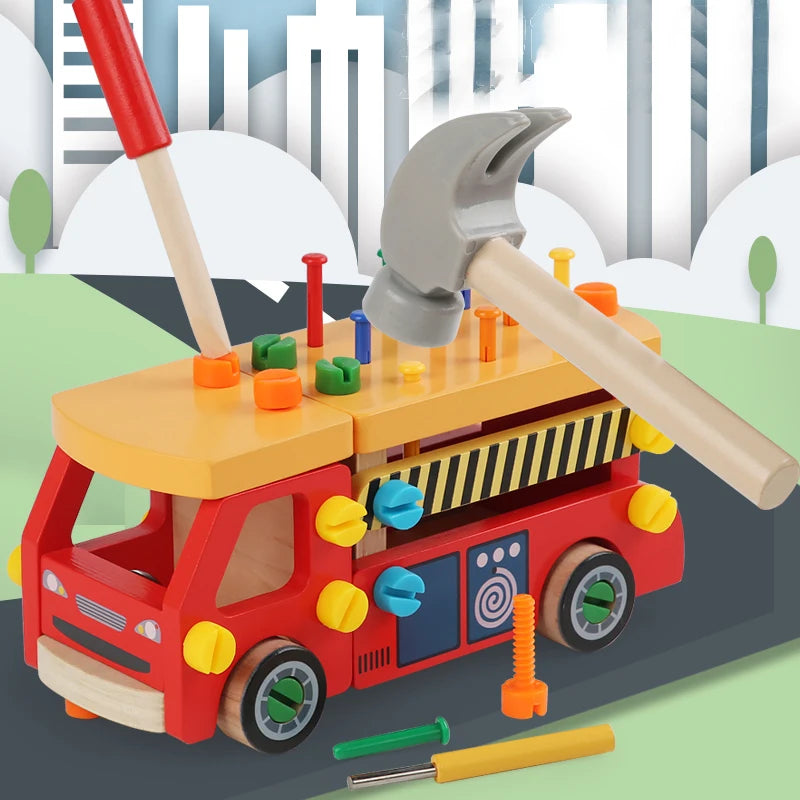 Wooden Construction Vehicle Toy | Boosts Fine Motor Skills and Creativity
