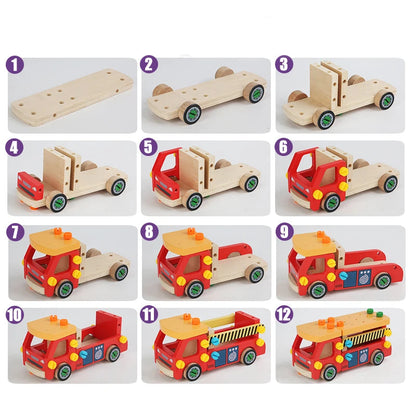 Wooden Construction Vehicle Toy | Boosts Fine Motor Skills and Creativity