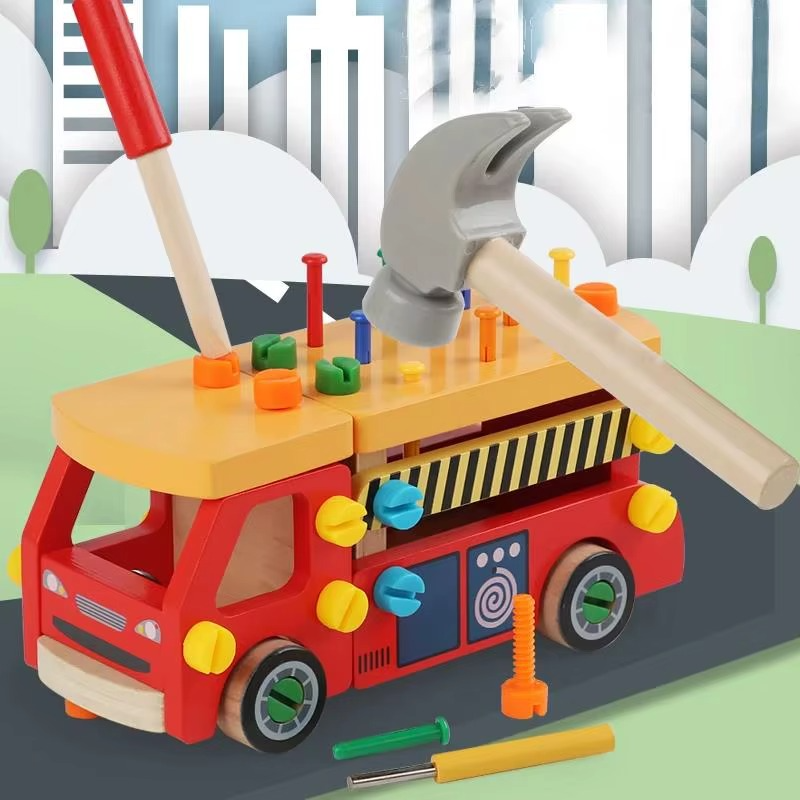 Wooden Construction Vehicle Toy | Boosts Fine Motor Skills and Creativity