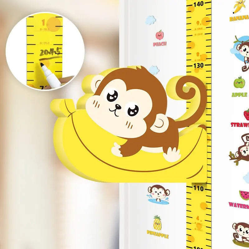 Kids Growth Chart Stickers | Removable Animal Figures for Fun Tracking