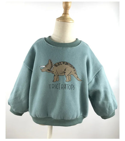 Kids Dinosaur Hoodie | Soft Cotton Green Sweater