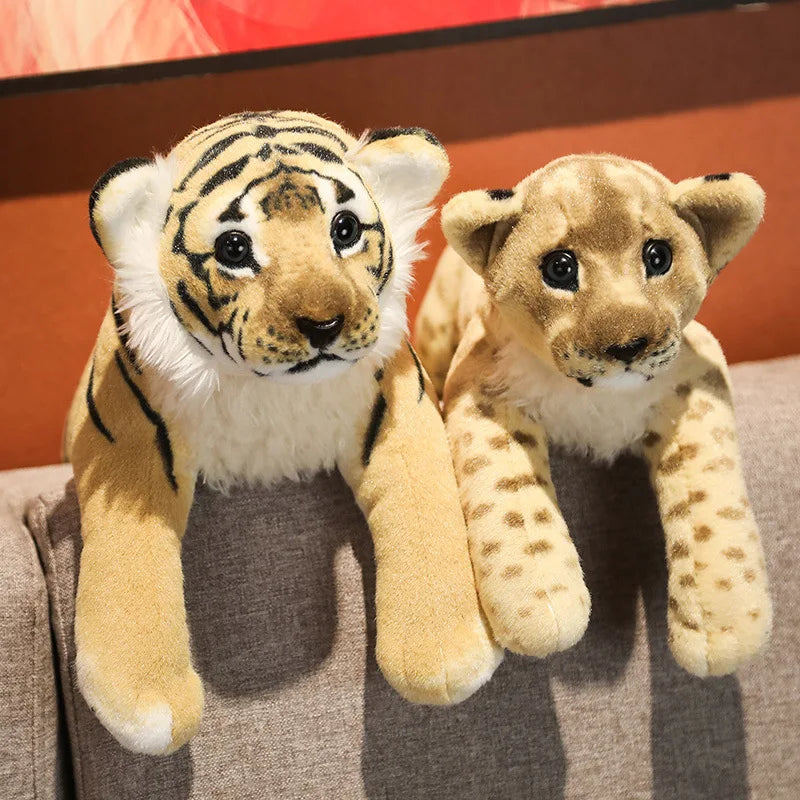Stuffed Big Cat Set | Soft Plush Lion, Tiger, and Leopard