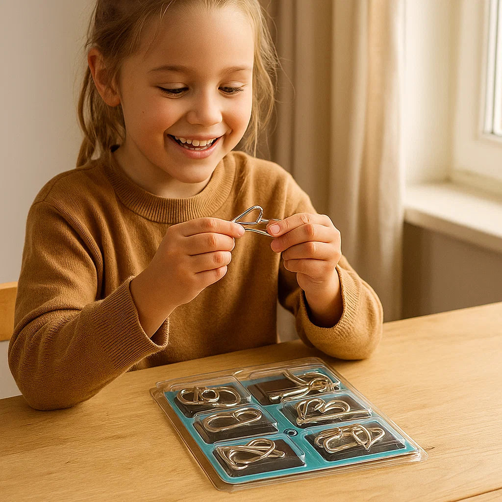 Metal Puzzle Brain Teaser Set | Develops Problem-Solving Skills