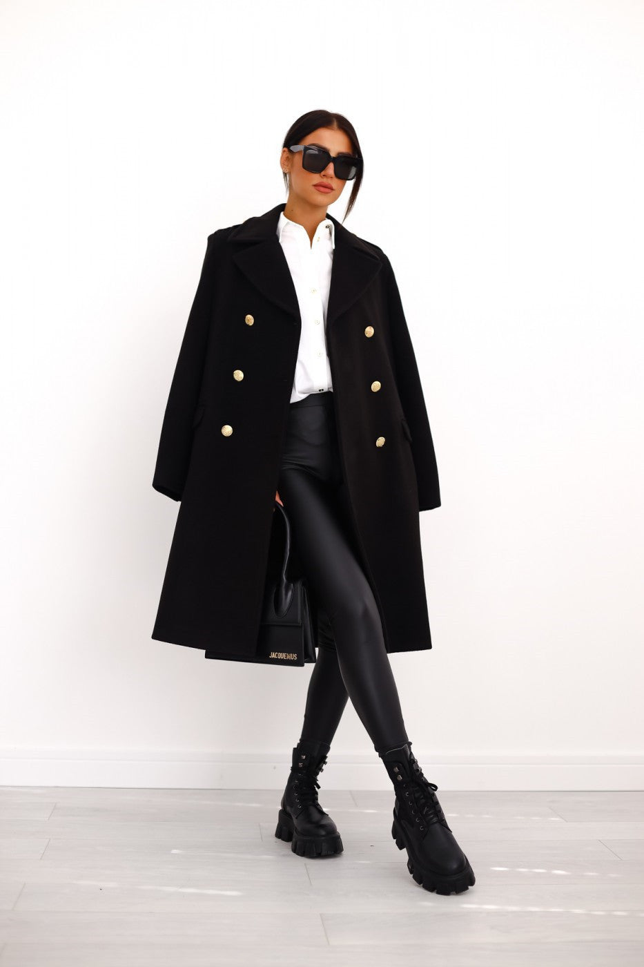 Wool Winter Trench Coat | Elegant Double-Breasted Design