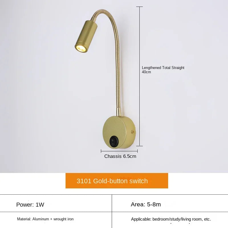 LED Wall Lamp for Reading | Adjustable Arm for Focused Lighting