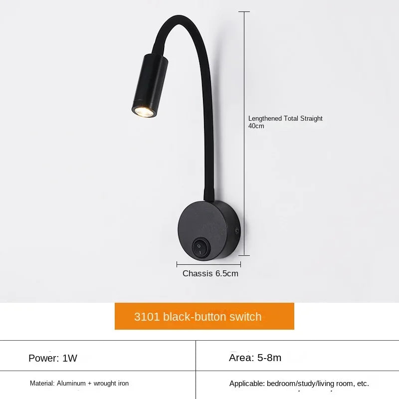 LED Wall Lamp for Reading | Adjustable Arm for Focused Lighting