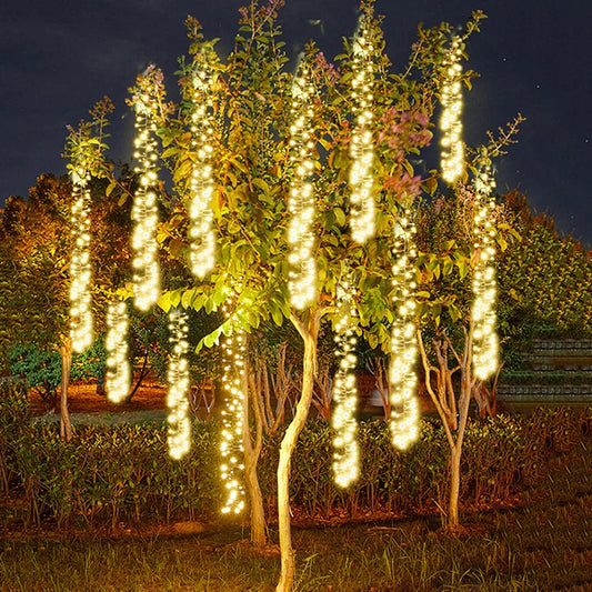Outdoor Meteor Shower Lights | Colorful LED Garland for Festive Decor