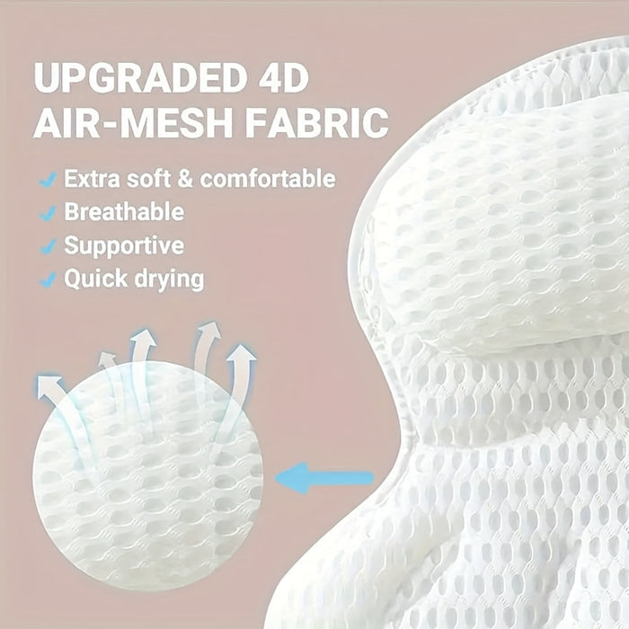 Ergonomic Bath Pillow | Neck and Back Support with Non-Slip Design