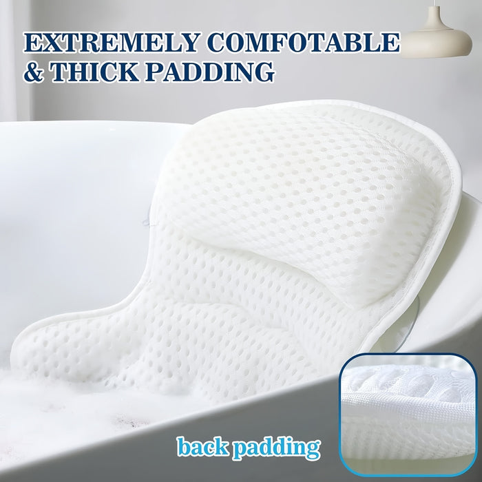 Ergonomic Bath Pillow | Neck and Back Support with Non-Slip Design