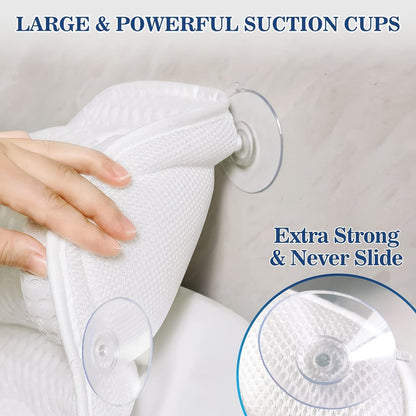 Ergonomic Bath Pillow | Neck and Back Support with Non-Slip Design