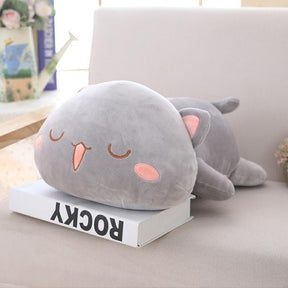 Kawaii Plush Cat Pillow | Soft Cuddly Companion for All Ages