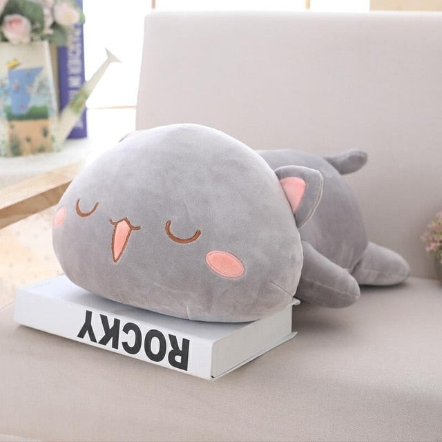 Kawaii Plush Cat Pillow | Soft Cuddly Companion for All Ages