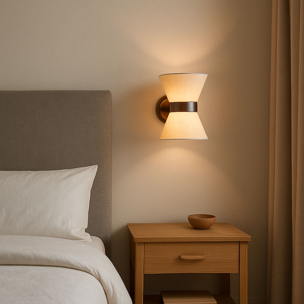 Wabi Sabi Wall Lamp | Elegant Silk Shade for Warm Ambiance