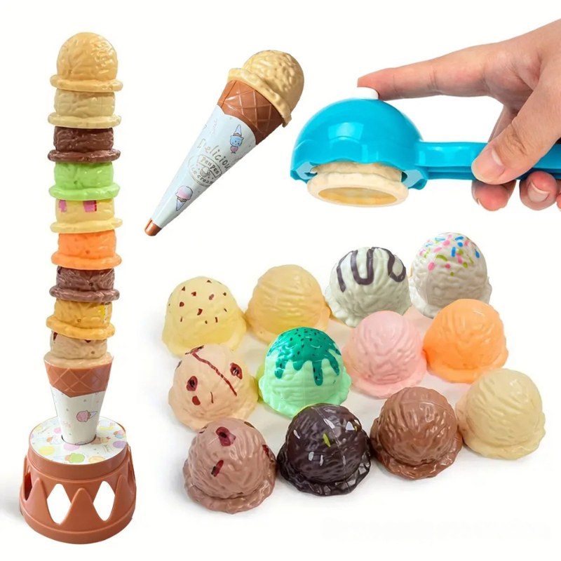 Colorful Ice Cream Stacking Game | Develops Balance and Coordination