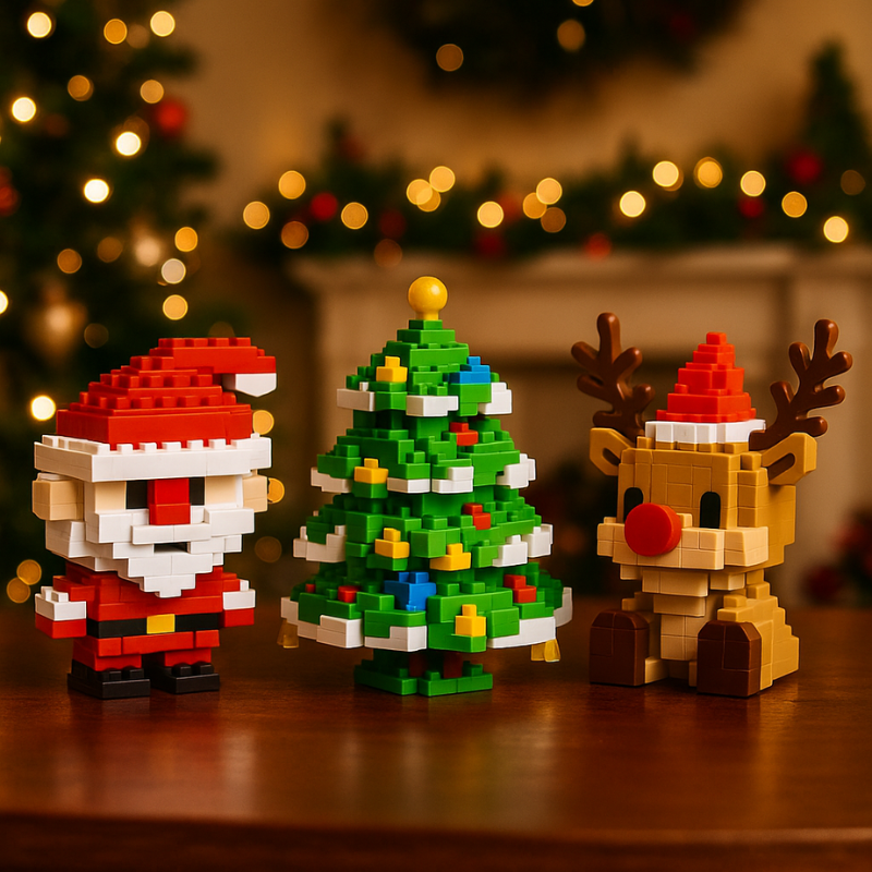 Christmas Micro-Brick Set | Creative Holiday Decoration Fun
