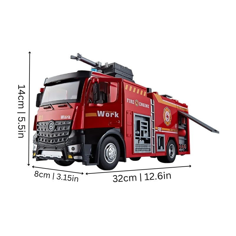 Fire Truck Toy with Water Jet | Sturdy All-Terrain Rescue Vehicle