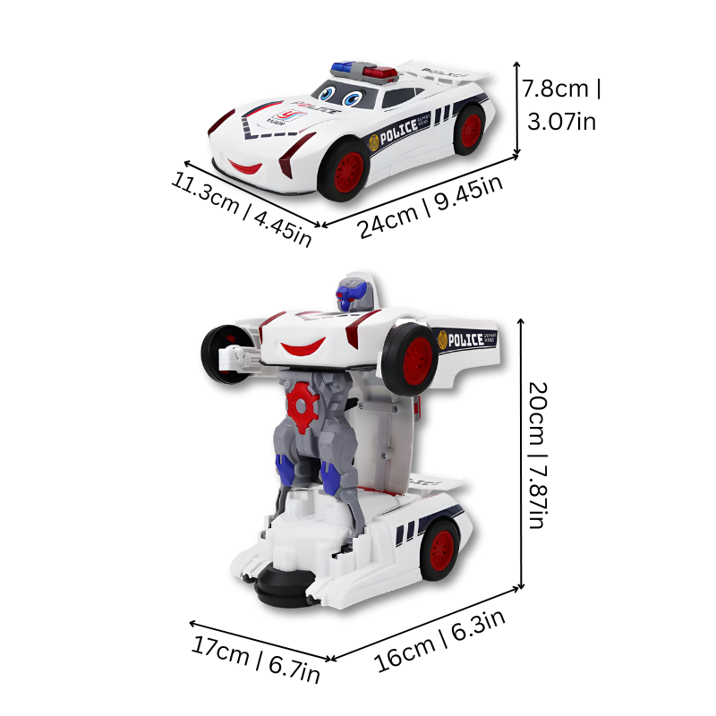 Transformable Police Car Toy | Lights, Sounds, and Endless Fun