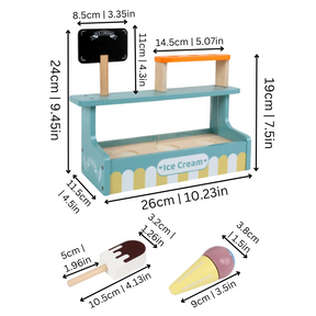 Wooden Ice Cream Shop Playset | Bright Colors with Magnetic Assembly