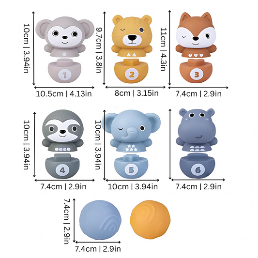 Educational Stacking Toy Set | Colorful Animal Pins for Fun Learning