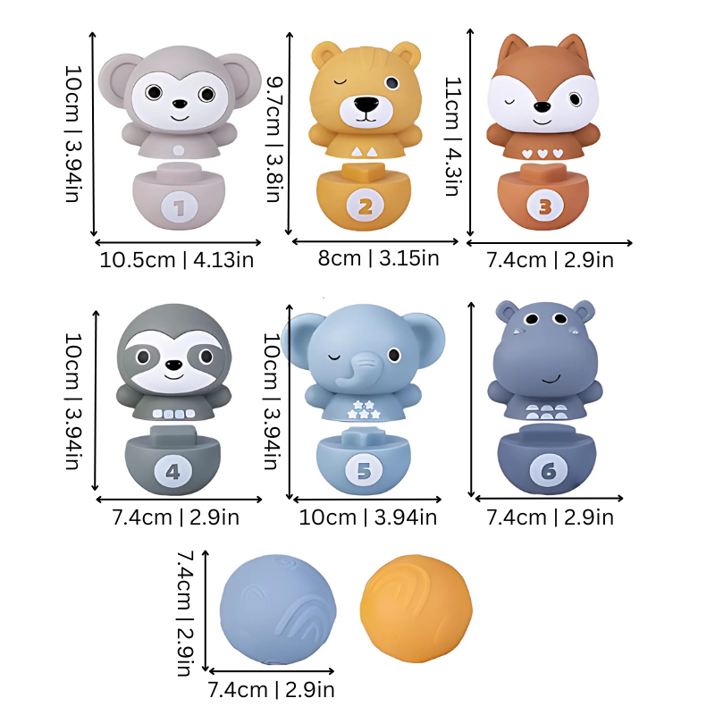 Educational Stacking Toy Set | Colorful Animal Pins for Fun Learning