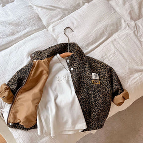 Leopard Print Girls Jacket | Trendy Casual Comfort for Kids