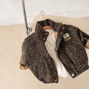 Leopard Print Girls Jacket | Trendy Casual Comfort for Kids
