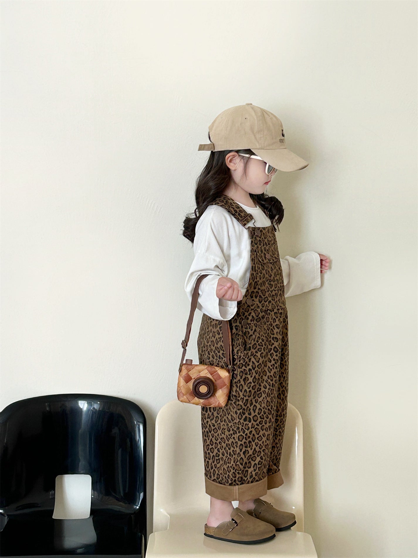 Leopard Print Dungarees | Adjustable Straps and Soft Cotton