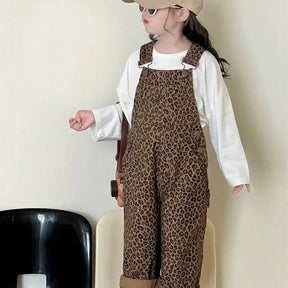 Leopard Print Dungarees | Adjustable Straps and Soft Cotton