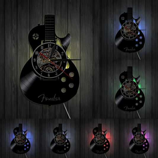 Vinyl Guitar Wall Clock | Unique Design for Music Lovers