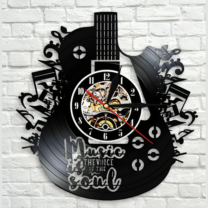 Vinyl Guitar Wall Clock | Unique Design for Music Lovers