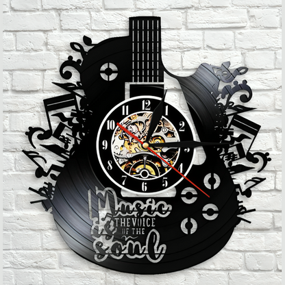 Vinyl Guitar Wall Clock | Unique Design for Music Lovers