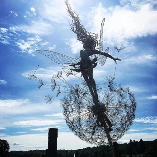 Metal Fairy Garden Sculpture | Whimsical All-Weather Outdoor Decor