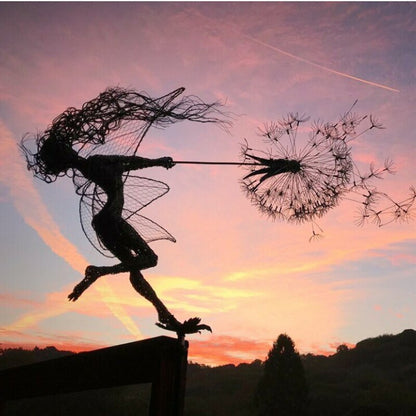 Metal Fairy Garden Sculpture | Whimsical All-Weather Outdoor Decor