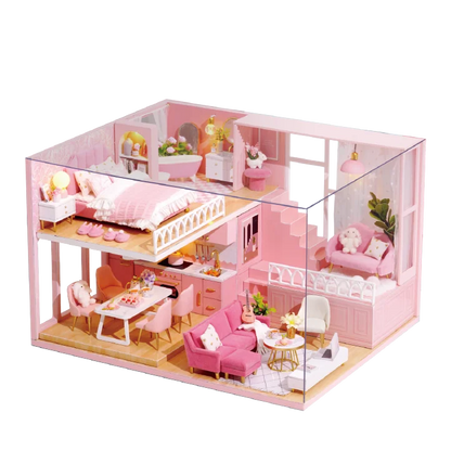 DIY Wooden Dollhouse Kit | Complete Craft Gift Set with Furniture