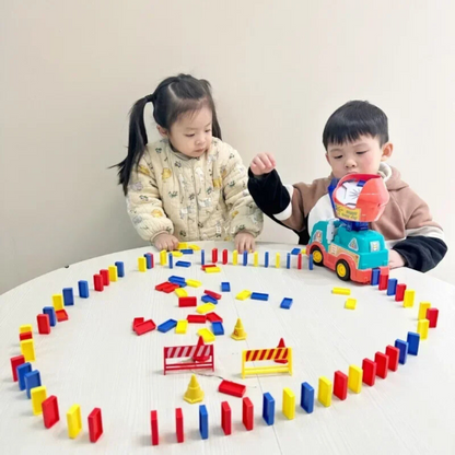 Montessori Domino Truck Toy | Automatic Setup for Creative Play
