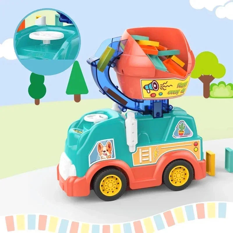 Montessori Domino Truck Toy | Automatic Setup for Creative Play