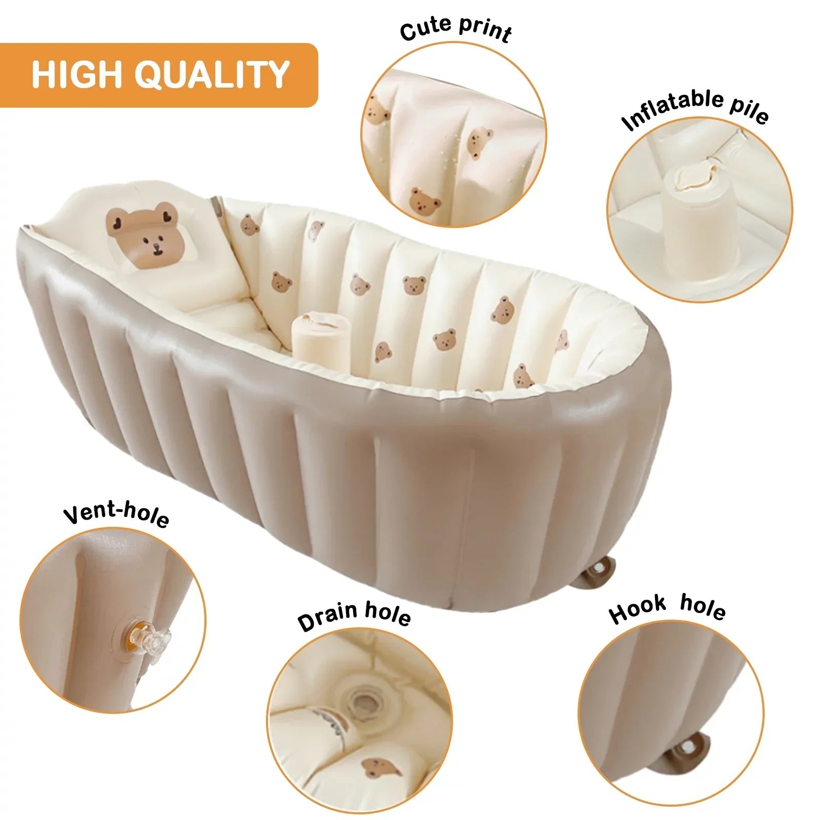Inflatable Baby Bathtub | Safe, Portable, Non-Slip Design